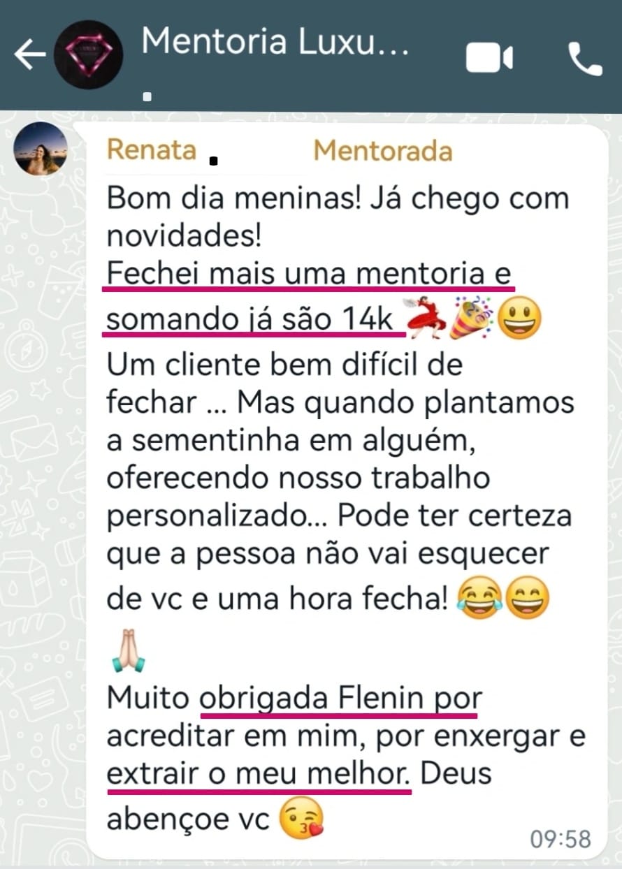 Depoimento de Renata Amorim